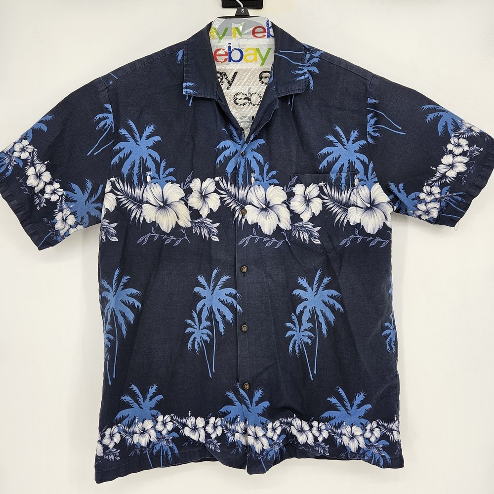 Ali Fashion Shirt‎ Mens Large Hawaiian Button Up Short Sleeve Beach Hawaii Aloha